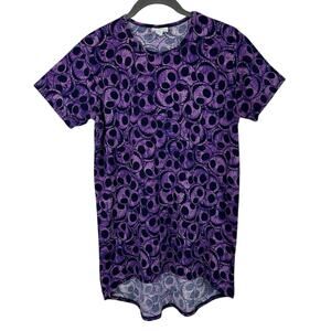 LuLaRoe Top Gracie High Low Girls Size 14 Purple Jack Nightmare Before Christmas